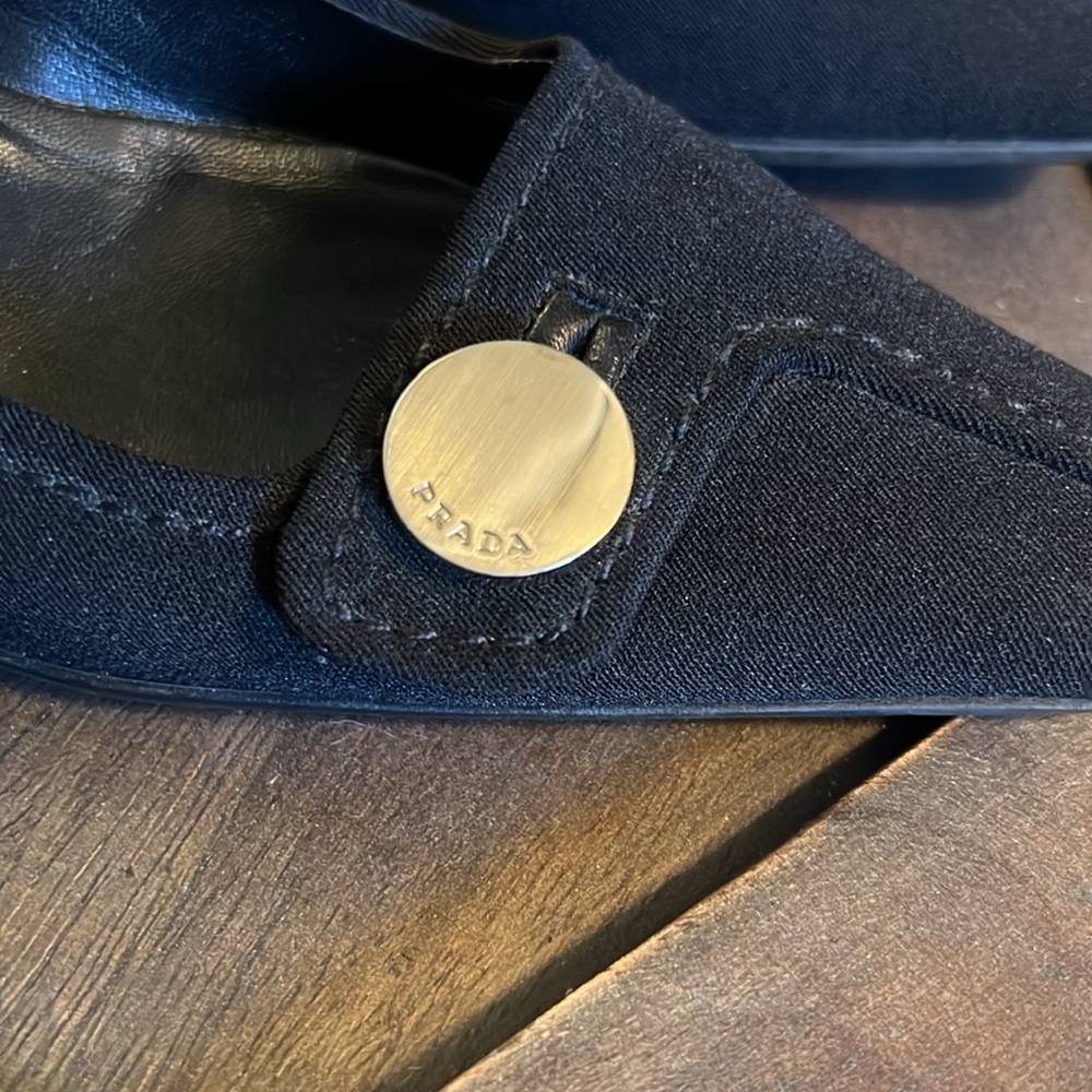 🛑 1 hour sale. Prada, size 6.5 (37 EU) Elegant Black Women's heels, 💯 authentic - Picture 9 of 12